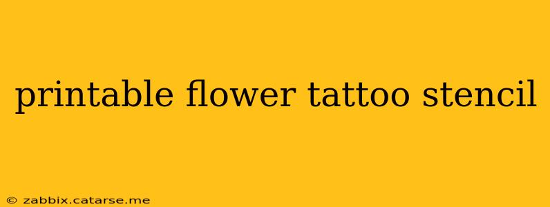 printable flower tattoo stencil